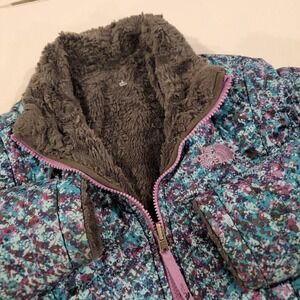 The North Face Girls Reversible Mossbud Swirl Jacket 10/12 Medium Color Splash
